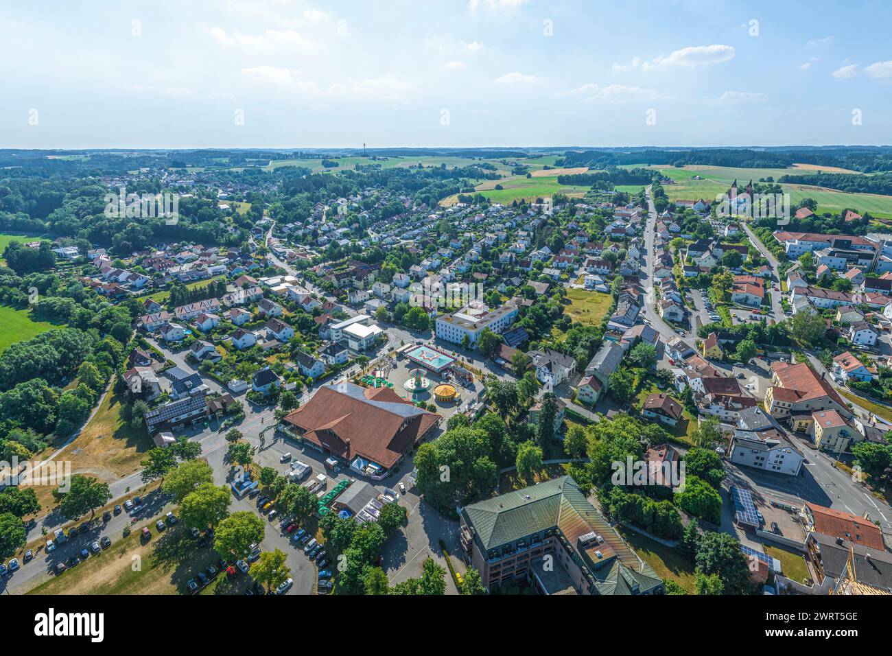 View of the town of Vilsbiburg in Lower Bavaria Stock Photo