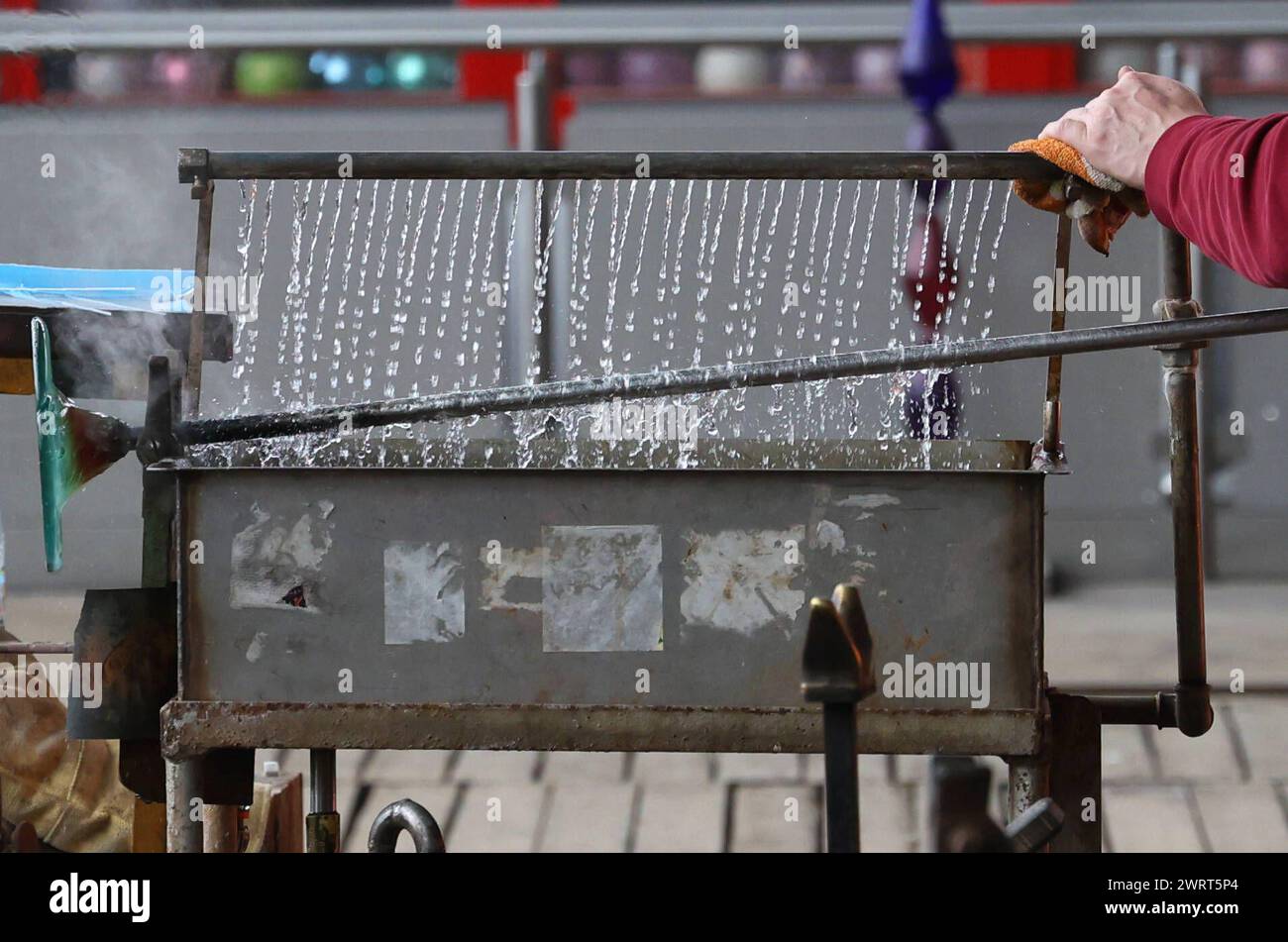 Stalls at Lauscha Christmas market with glass ornaments