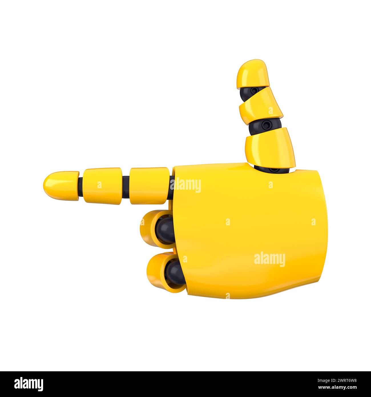 Yellow emoji bot hand showing left or pointing direction gesture ...
