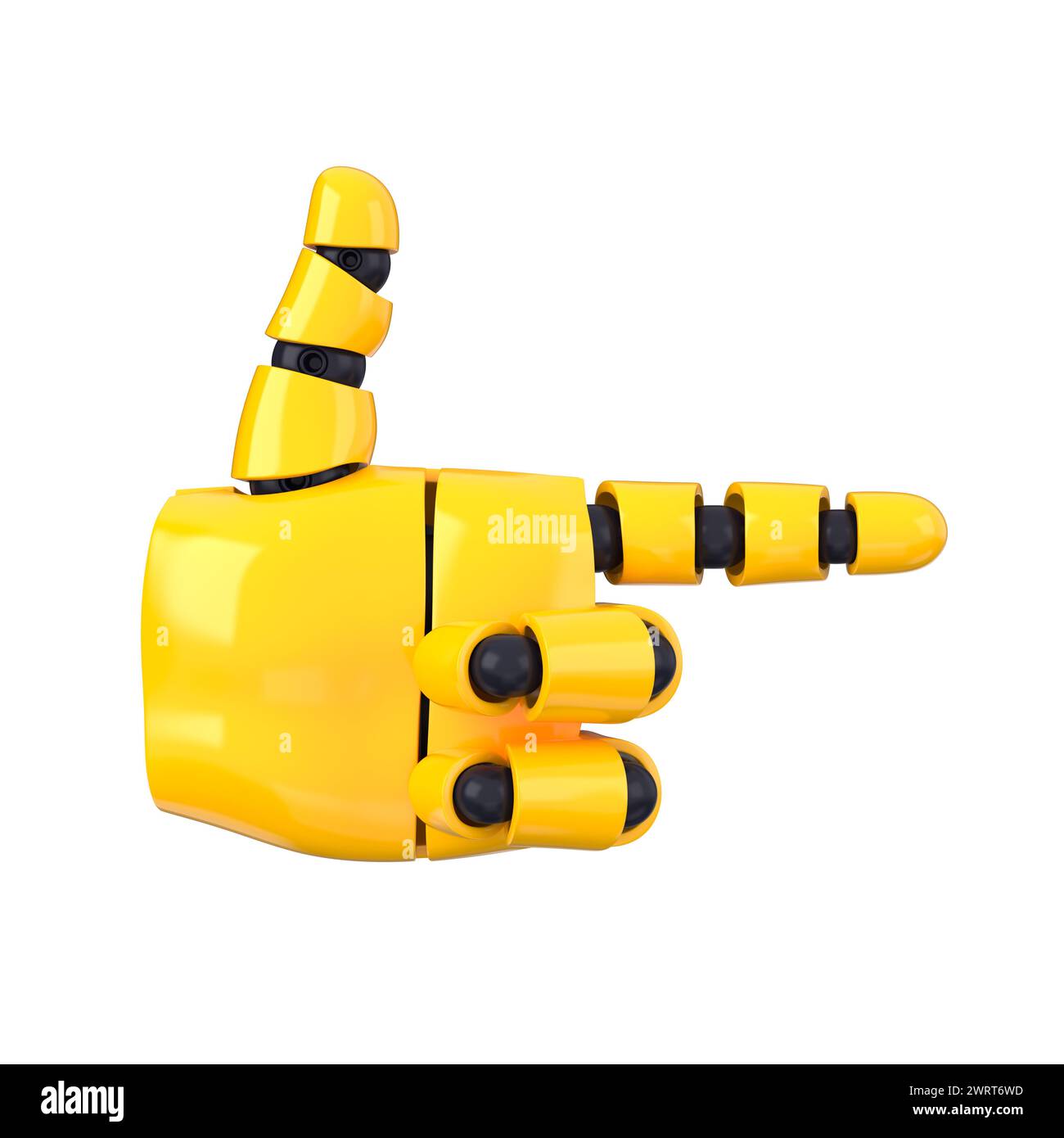 Yellow emoji bot hand showing right or pointing direction gesture ...