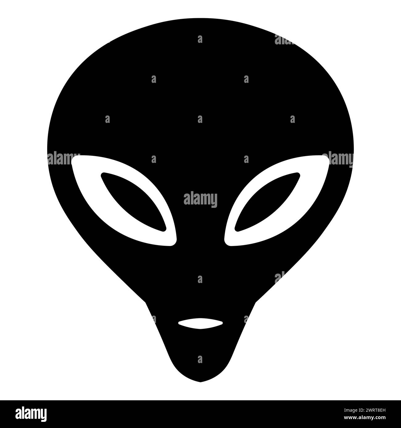 black vector alien icon on white background Stock Vector