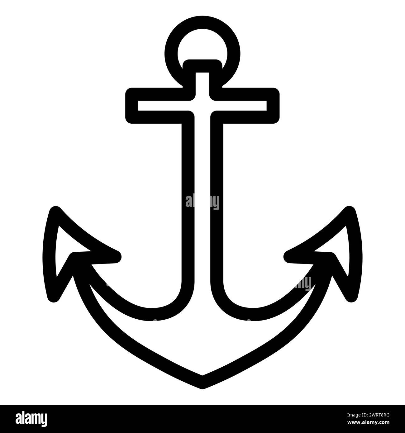 black vector anchor icon on white background Stock Vector Image & Art ...