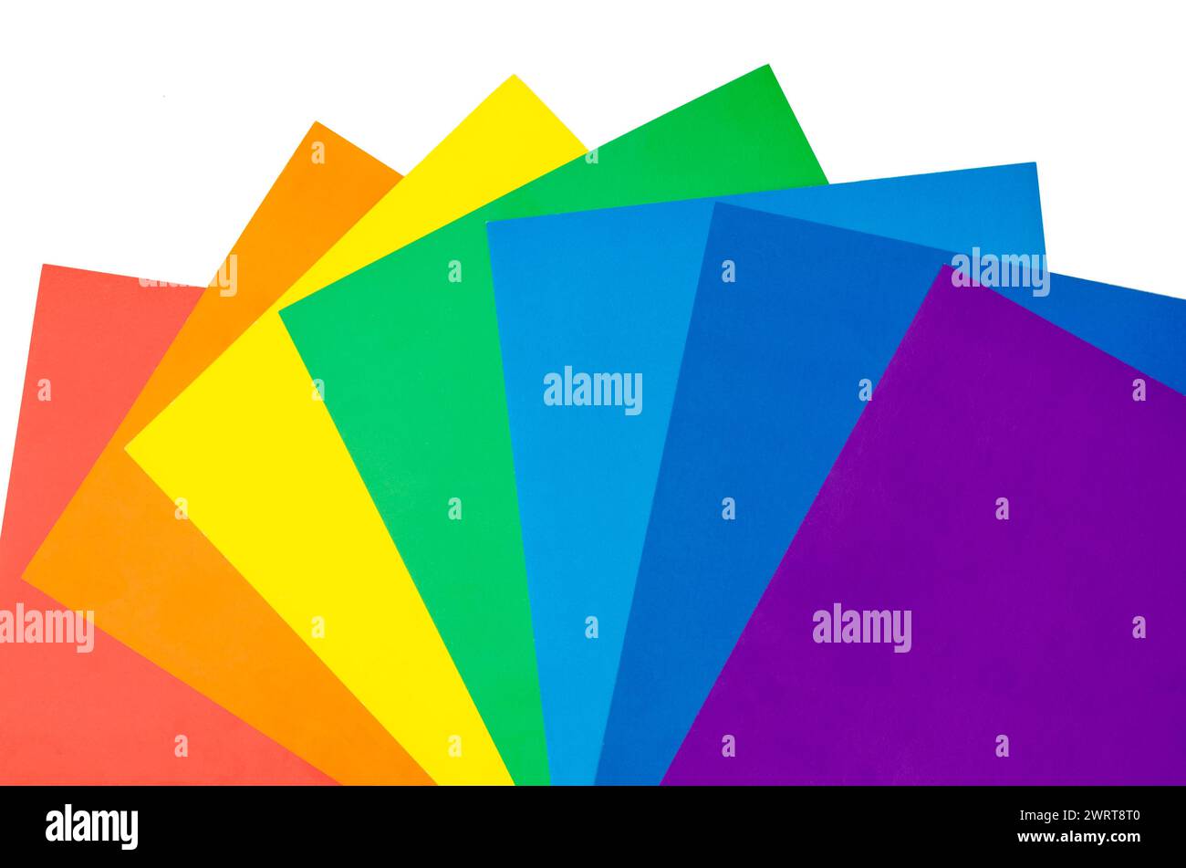 Abstract colored paper geometry flat composition background with rainbow color Stock Photo