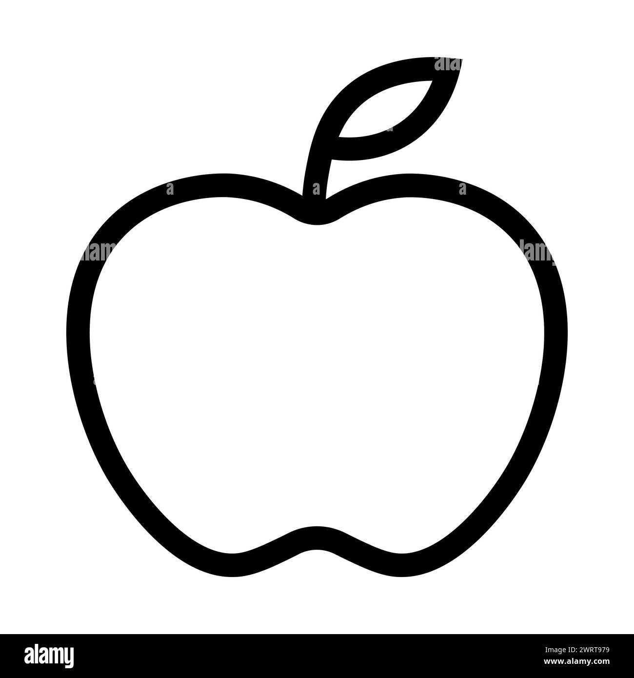 Black vector apple icon on white background stock vector image art