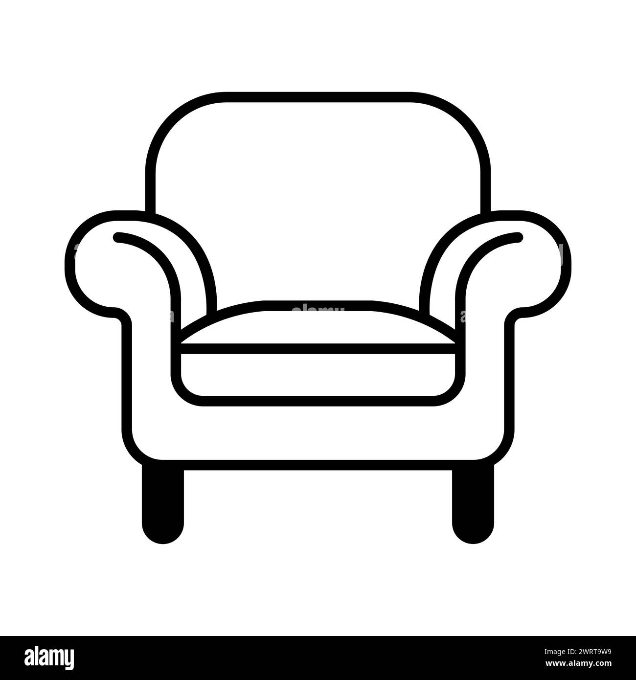 black vector armchair icon on white background Stock Vector Image & Art ...