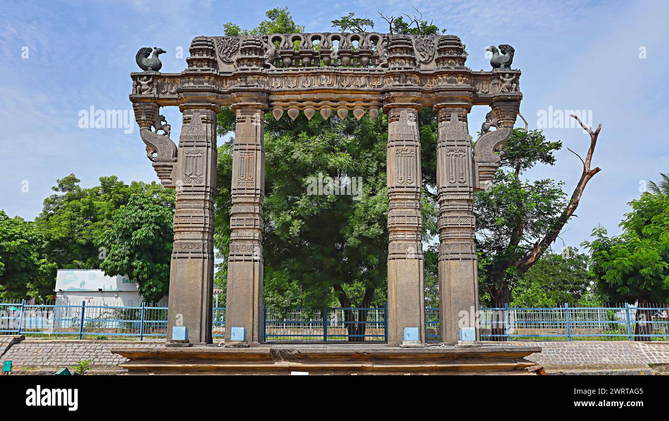 iconic Arch of Kakatiya Dyanasty, Warangal Fort, Telangana, India. Stock Photo