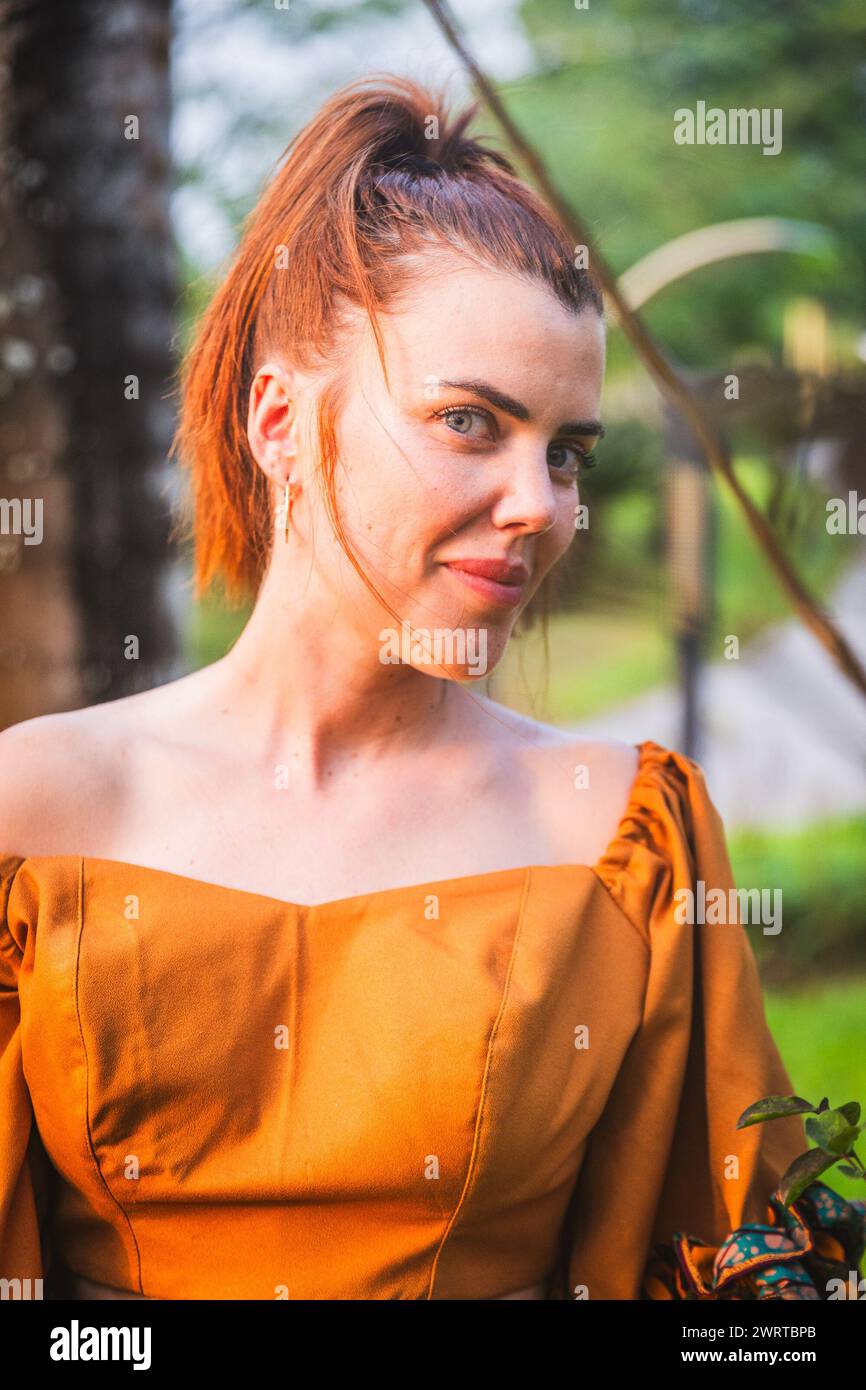 Portrait of an attractive Caucasian woman with confident expression. Stock Photo