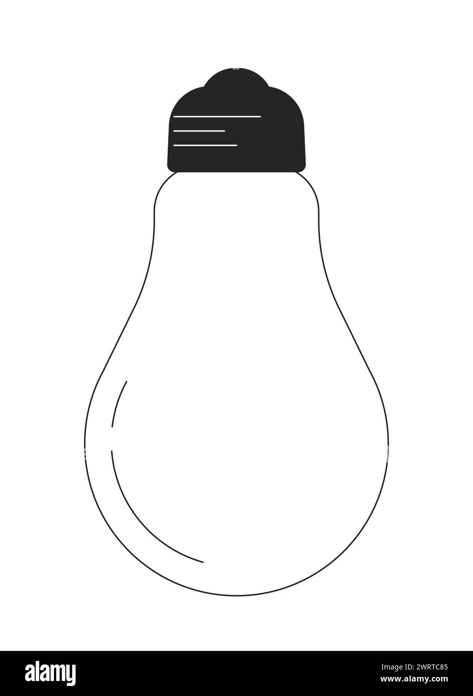 Lightbulb energy-saving black and white 2D line cartoon object Stock Vector
