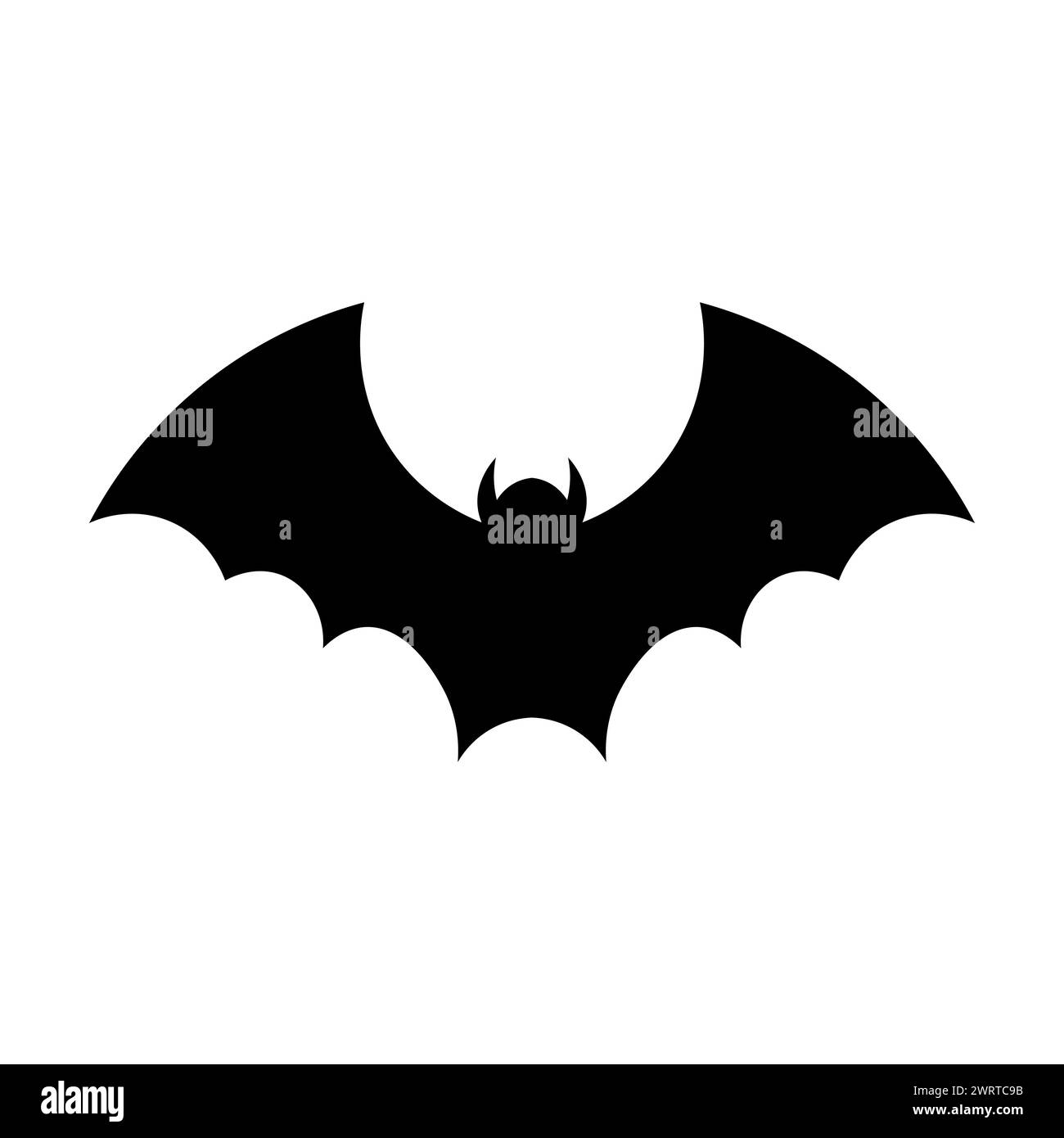 black vector bat icon on white background Stock Vector Image & Art - Alamy