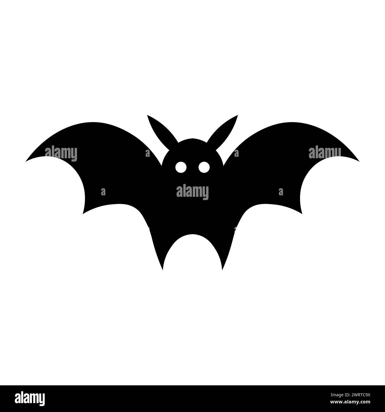 black vector bat icon on white background Stock Vector Image & Art - Alamy