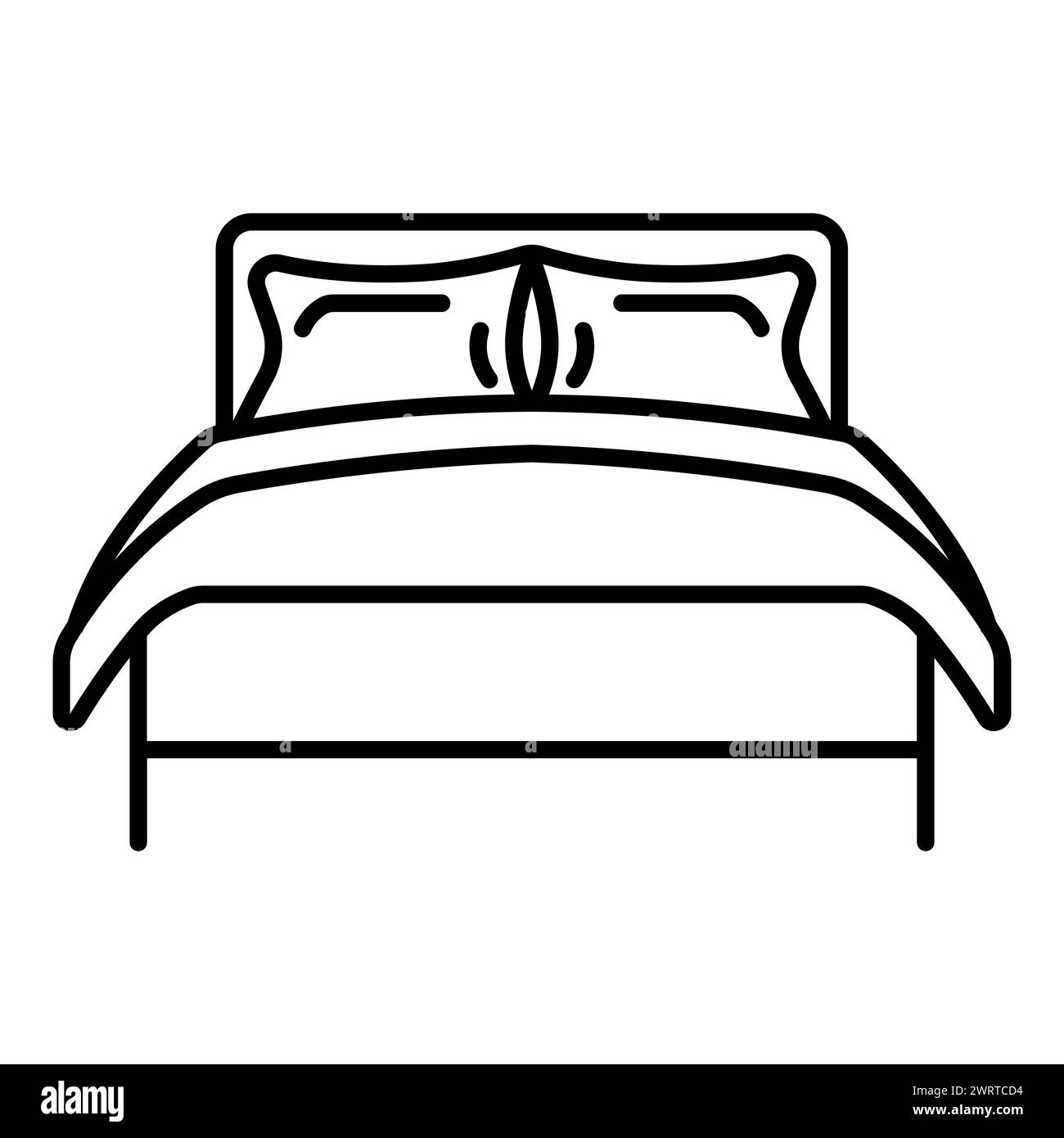 black vector bed icon on white background Stock Vector Image & Art - Alamy