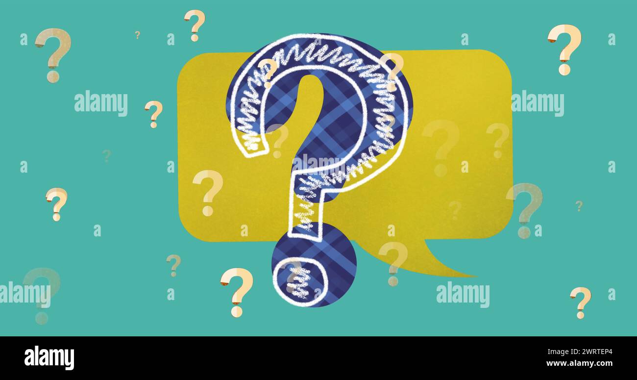 Image of question marks over speech bubble. Global education and ...