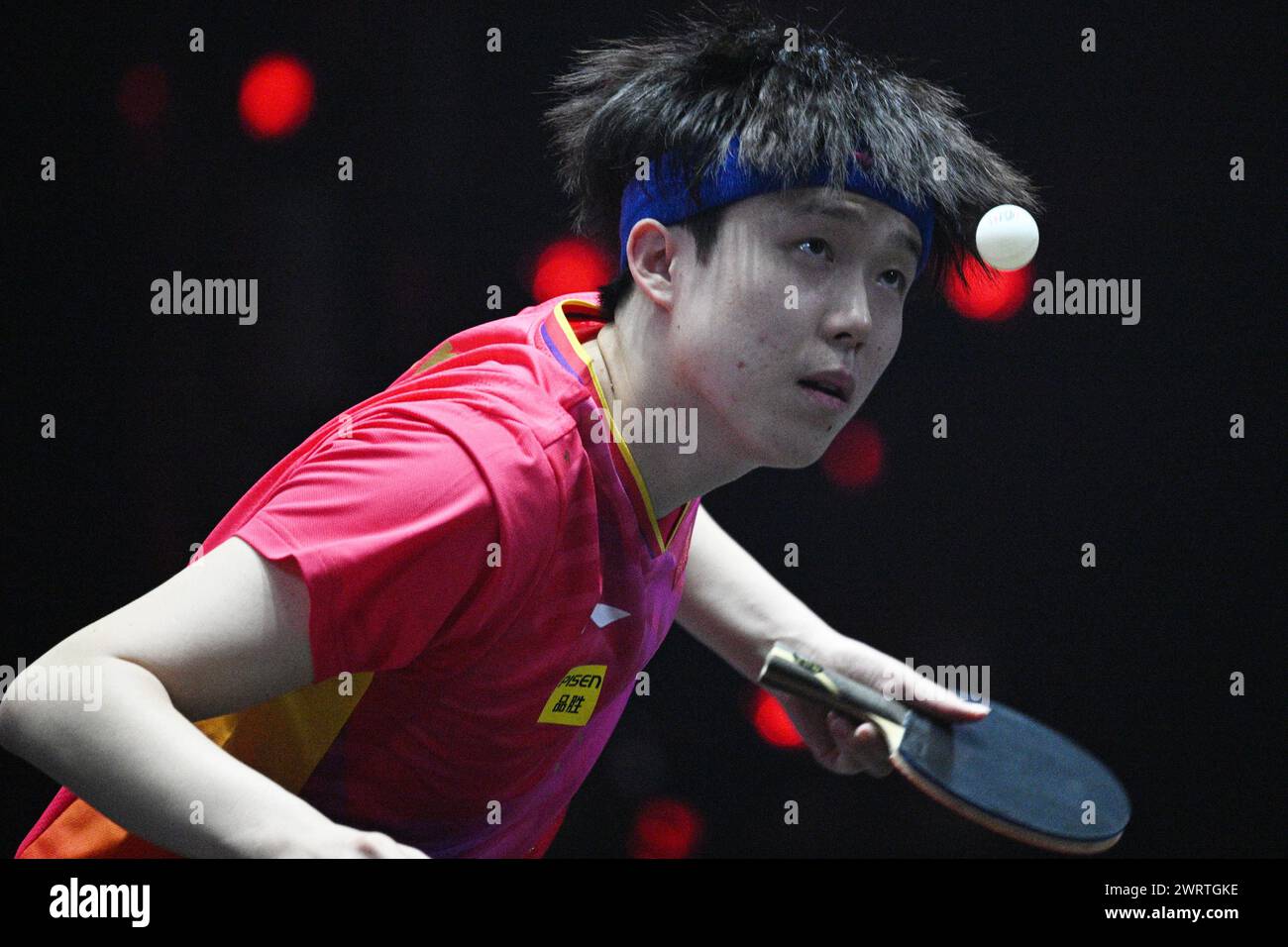 (240314) SINGAPORE, March 14, 2024 (Xinhua) Wang Chuqin of China