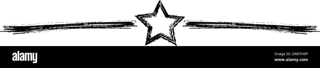 Star frame divider border horizontal line vector shape icon for ...