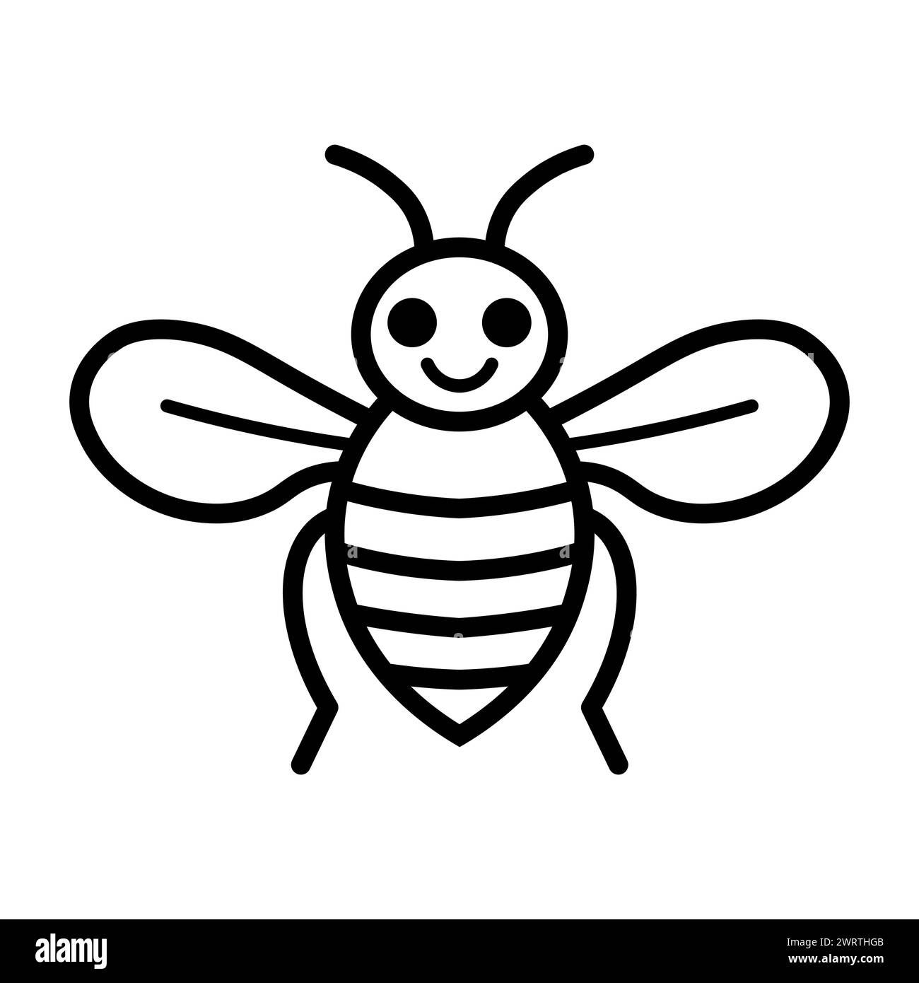 black vector bee icon on white background Stock Vector Image & Art - Alamy
