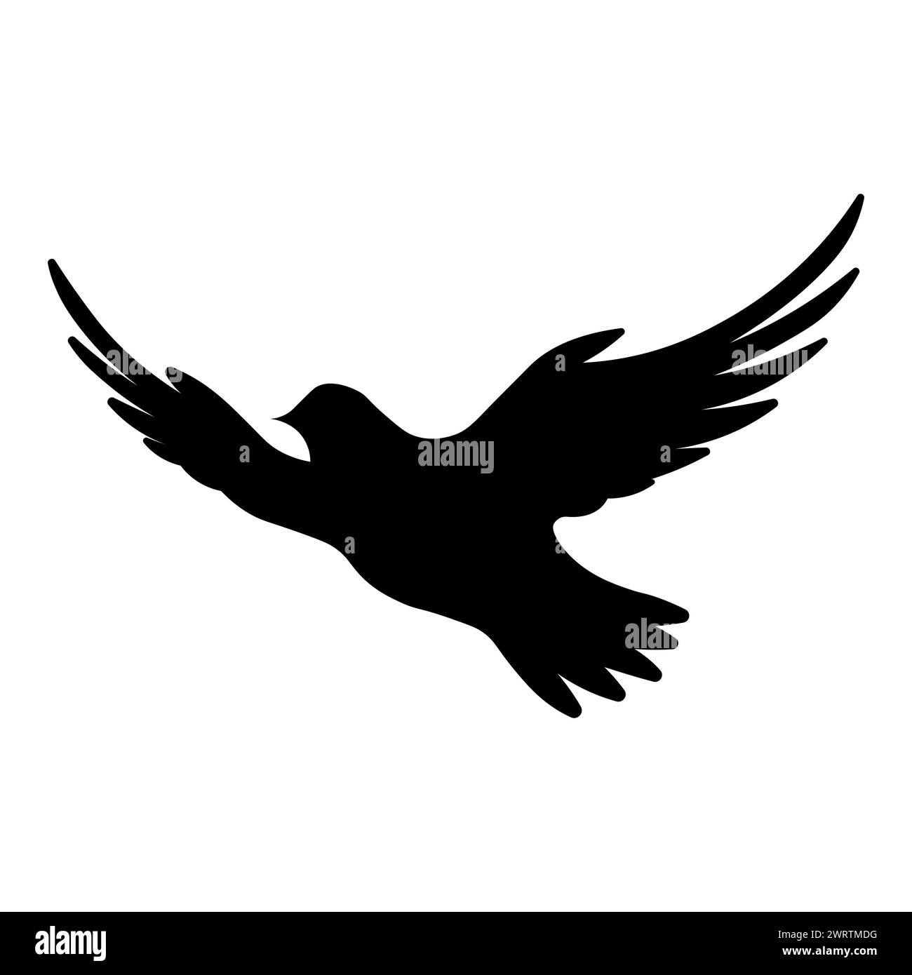 black vector bird icon on white background Stock Vector Image & Art - Alamy