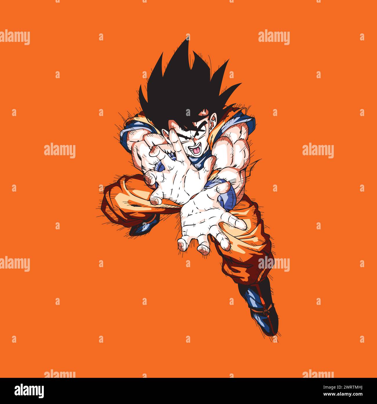 Dragon Ball Character Goku Anime Vector Illustration Fun Art Stock dragon-ball-character-goku-anime-vector-illustration-fun-art-stock