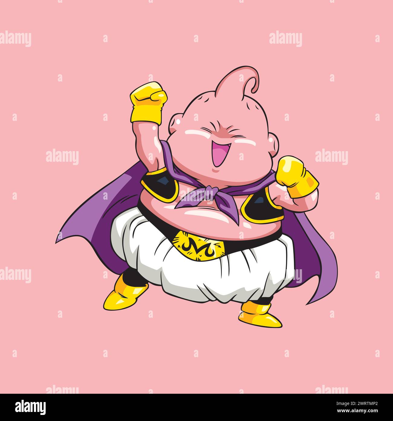 dragon ball character majin buu cartoon vector illustration fun art ...