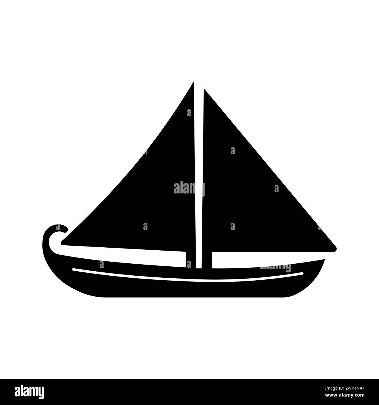 black vector boat icon on white background Stock Vector Image & Art - Alamy