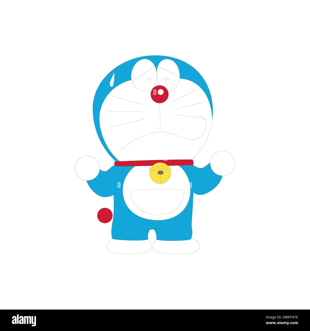 doraemon cartoon face. japanese character manga series vector ...