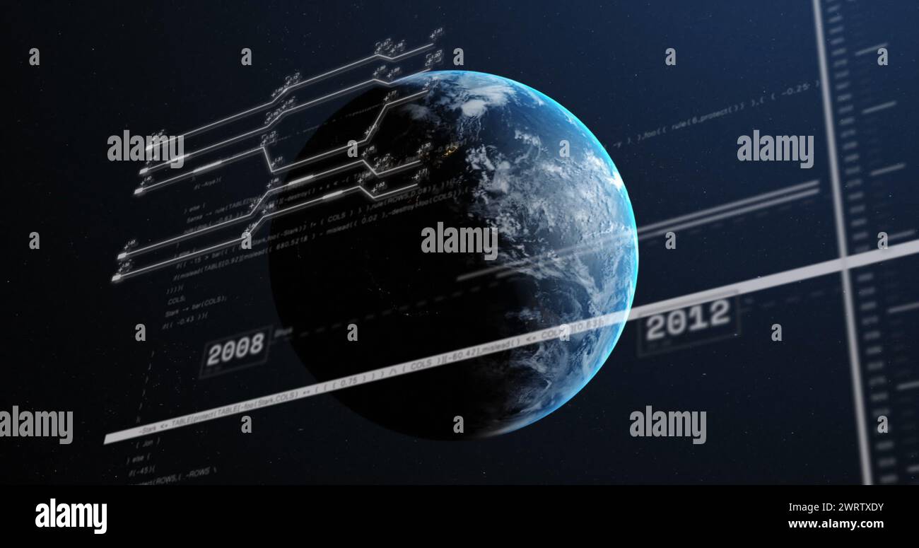Image of computing data processing over globe Stock Photo - Alamy