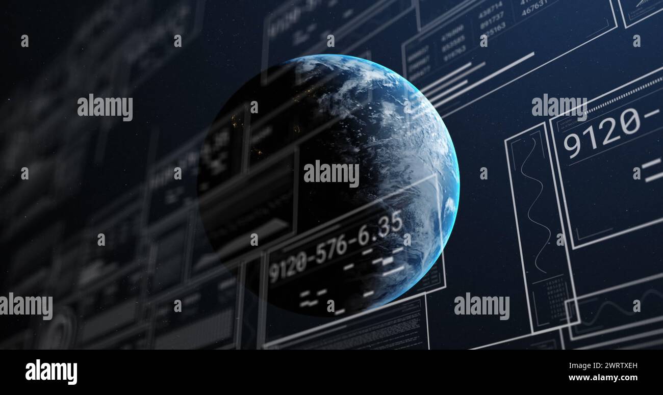Image of computing data processing over globe Stock Photo - Alamy