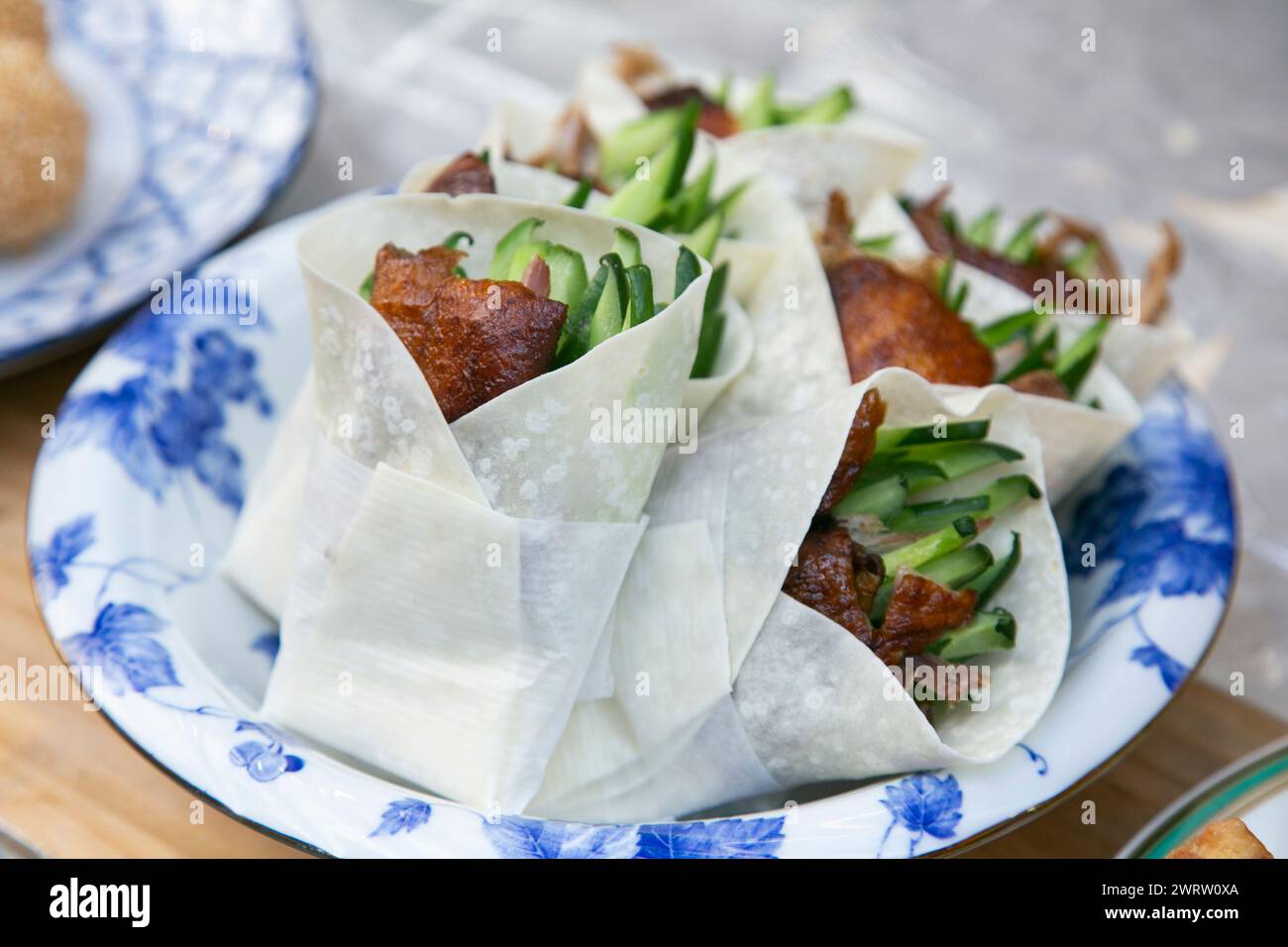 Crispy Peking duck cooked in the Chinese district of Nankinmachi in the