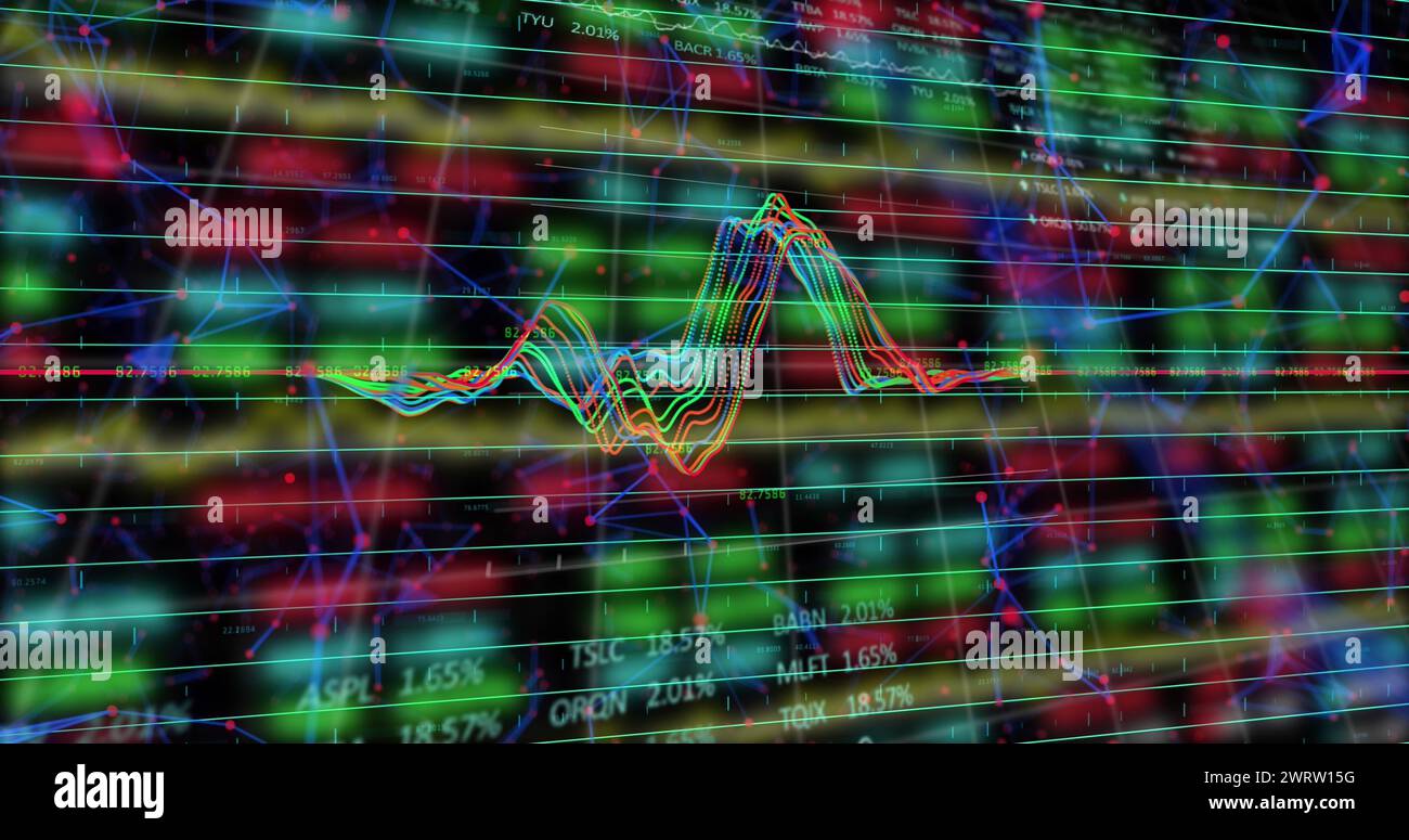 Image of shapes over data processing Stock Photo - Alamy