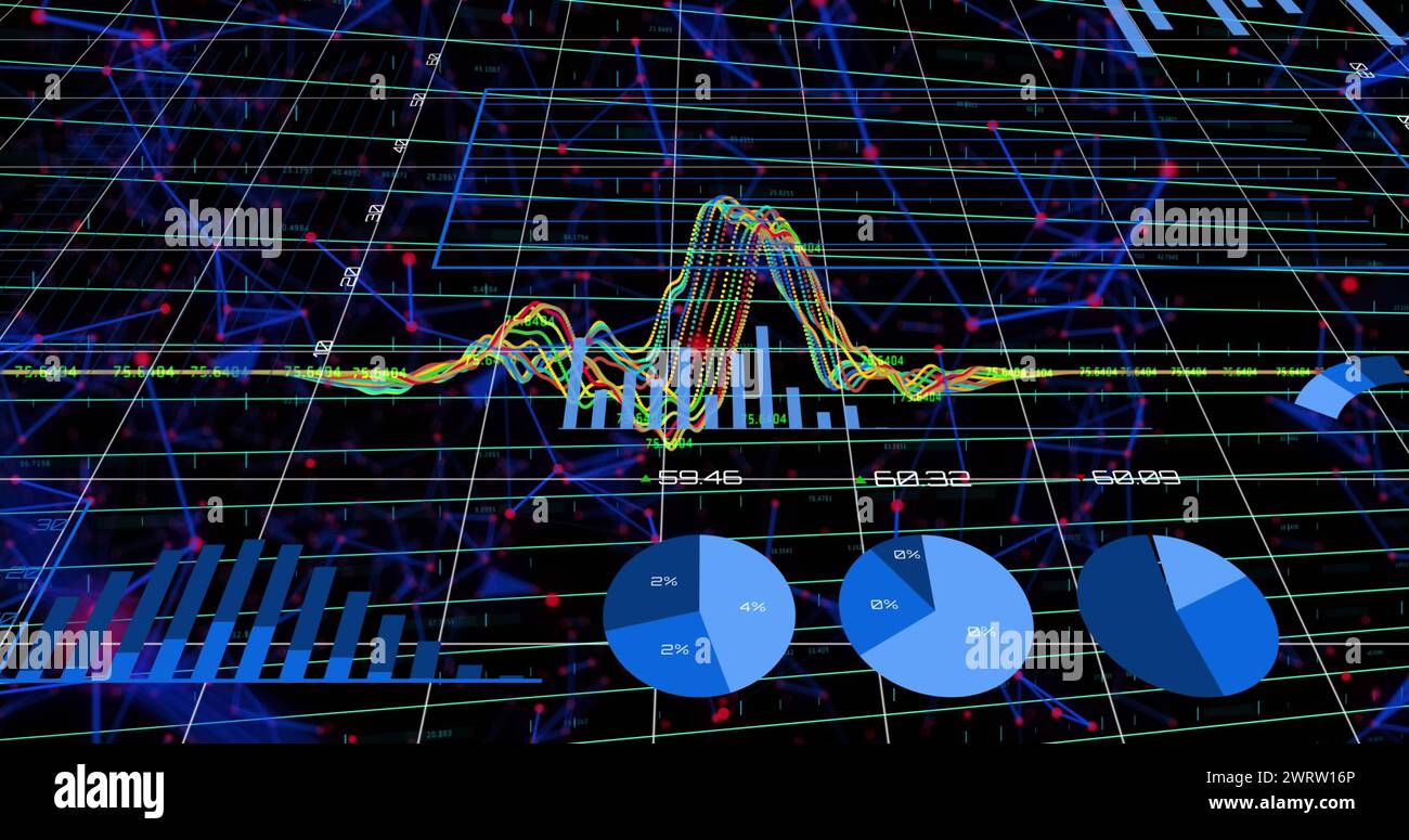 Image of shapes over data processing Stock Photo - Alamy