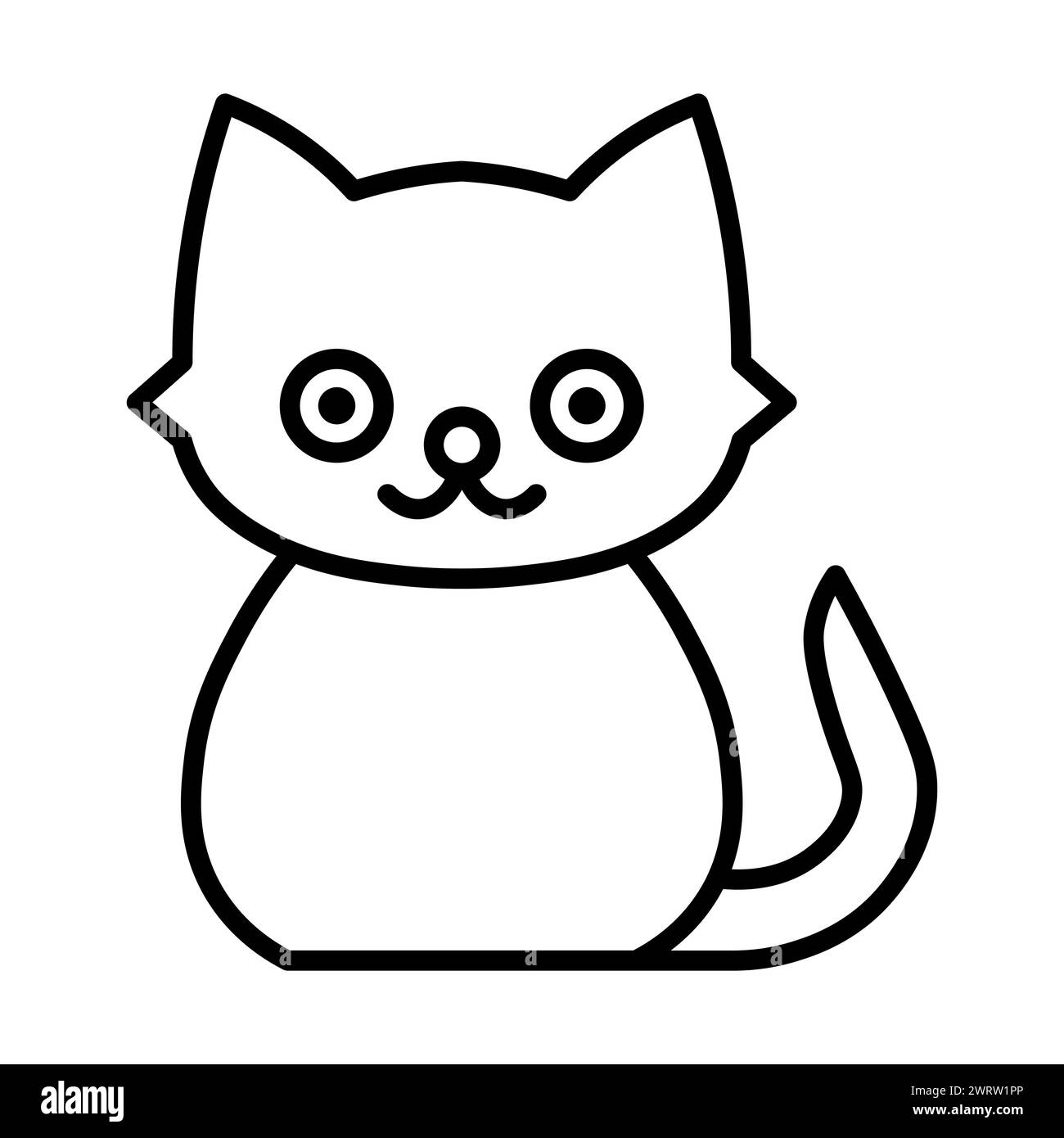 black vector cat icon on white background Stock Vector