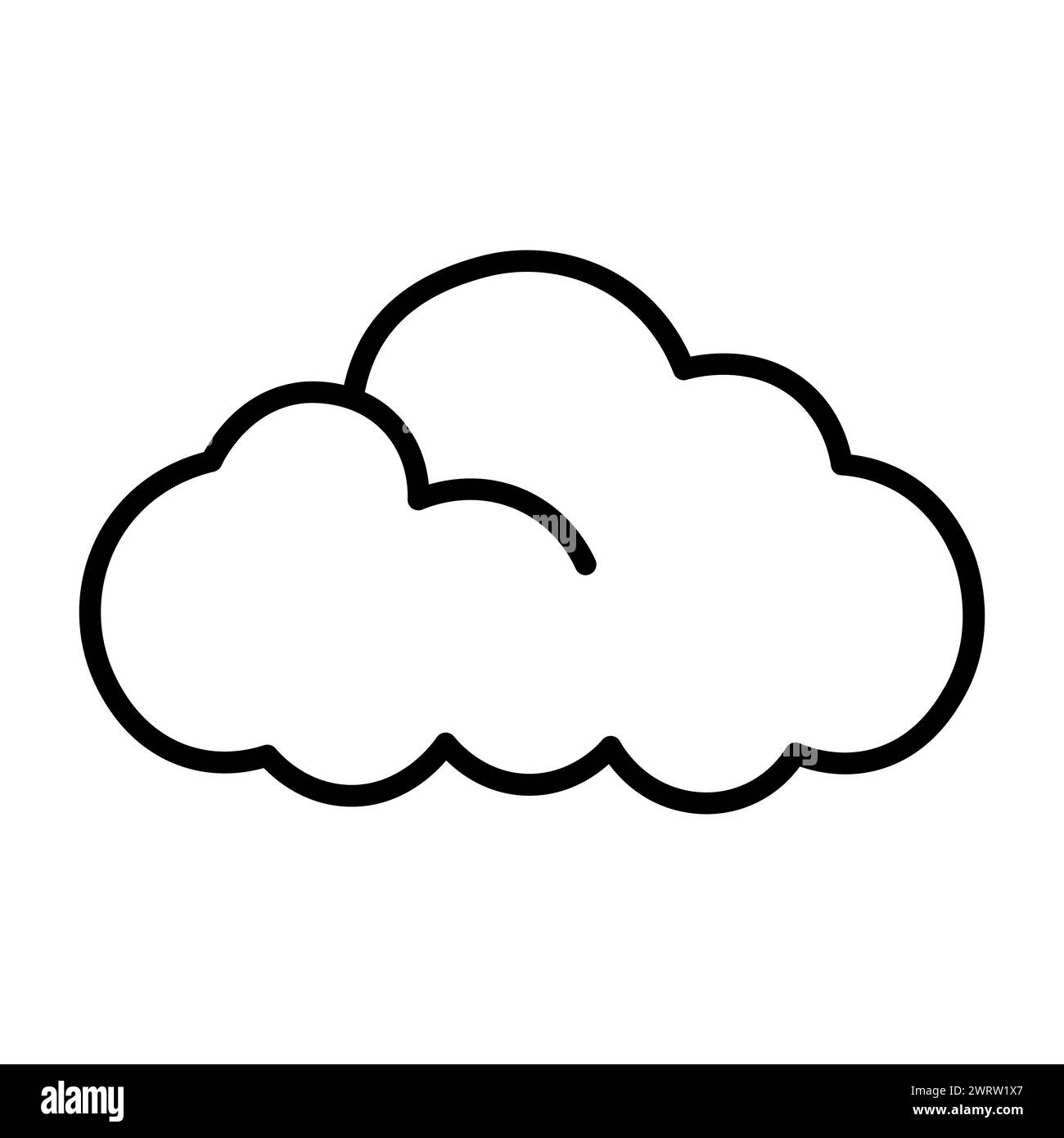 black vector cloud icon on white background Stock Vector Image & Art ...