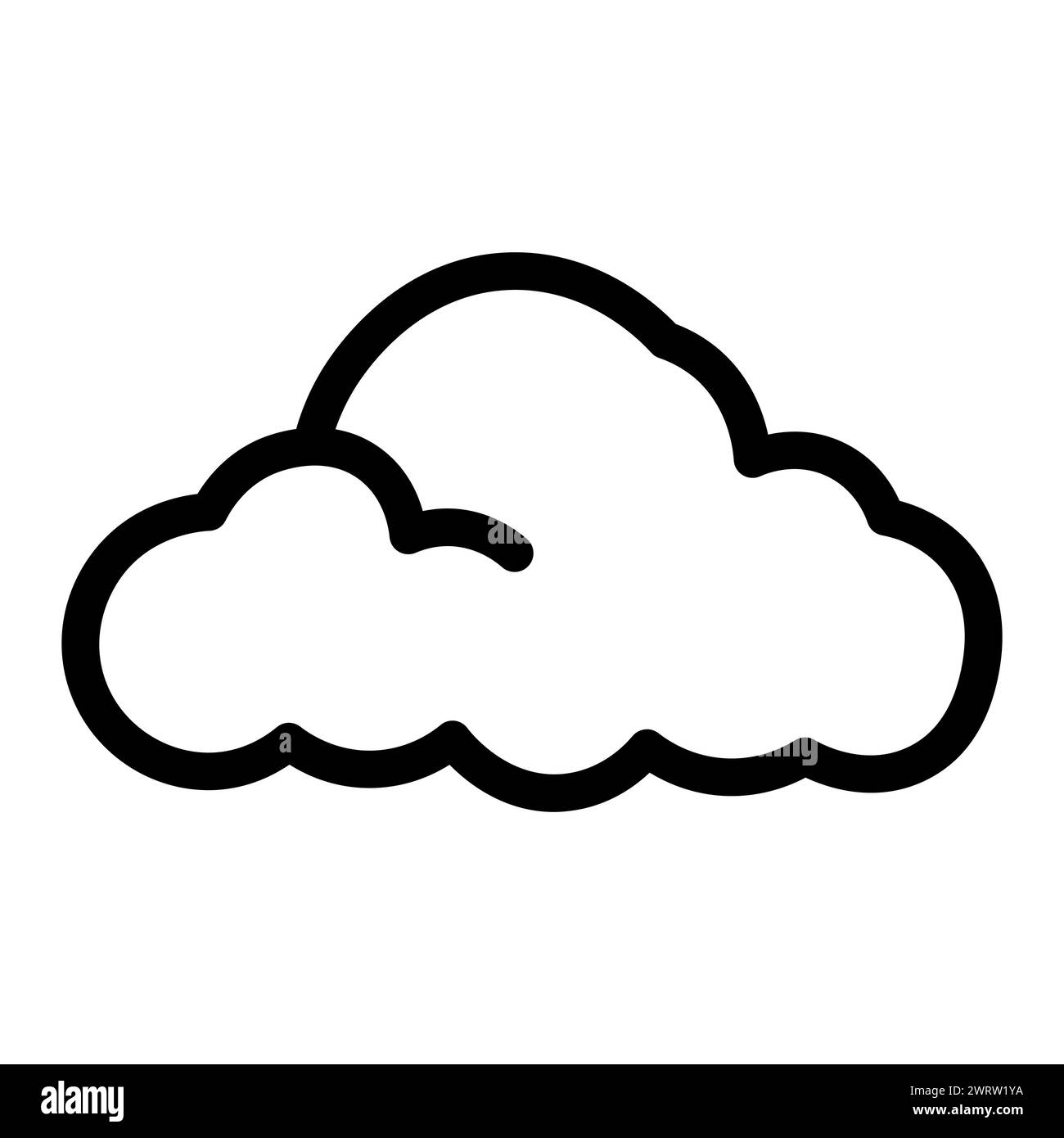 black vector cloud icon on white background Stock Vector Image & Art ...