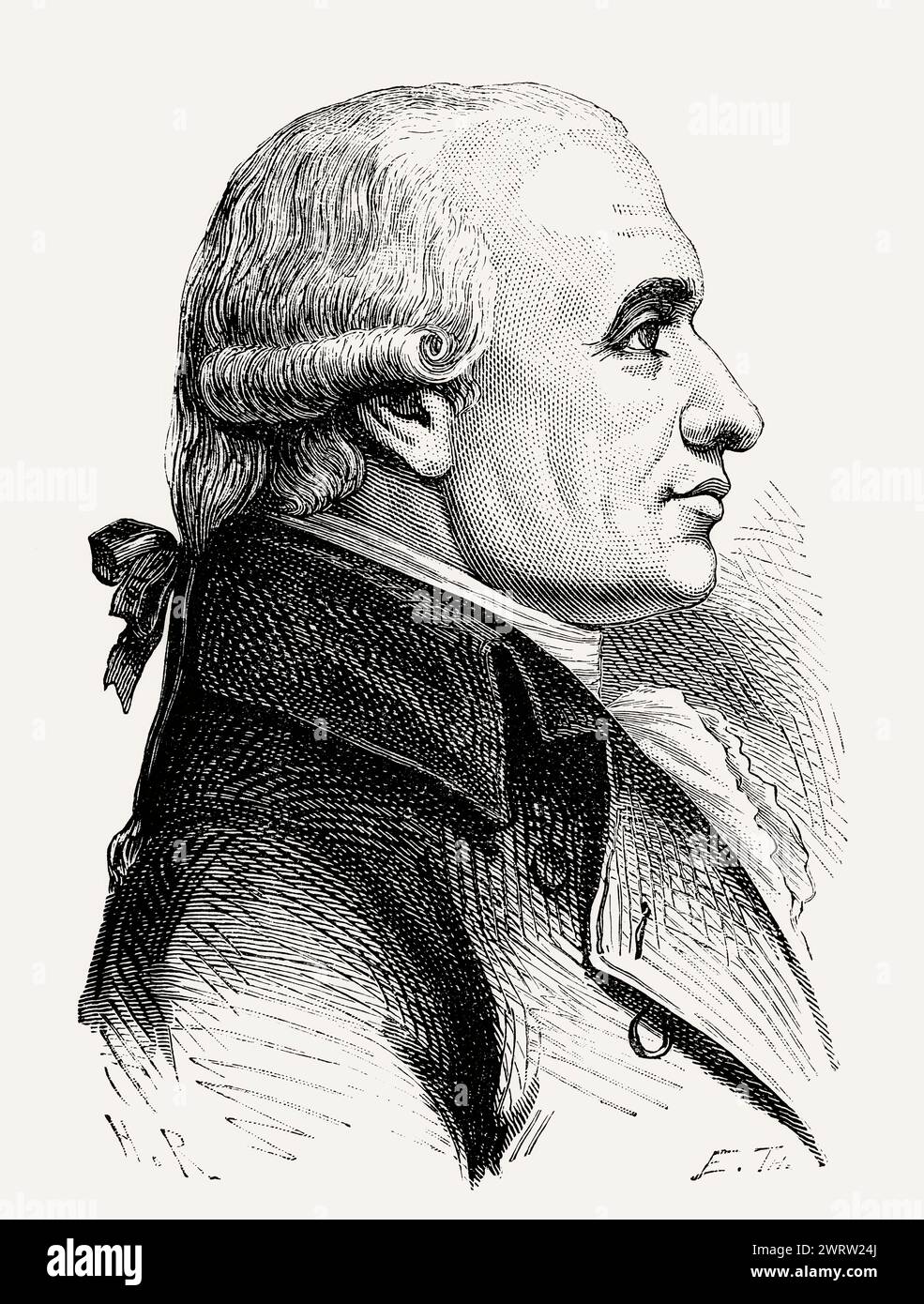 Gaspard Monge, Comte de Péluse, 1746 – 1818, French mathematician Stock Photo