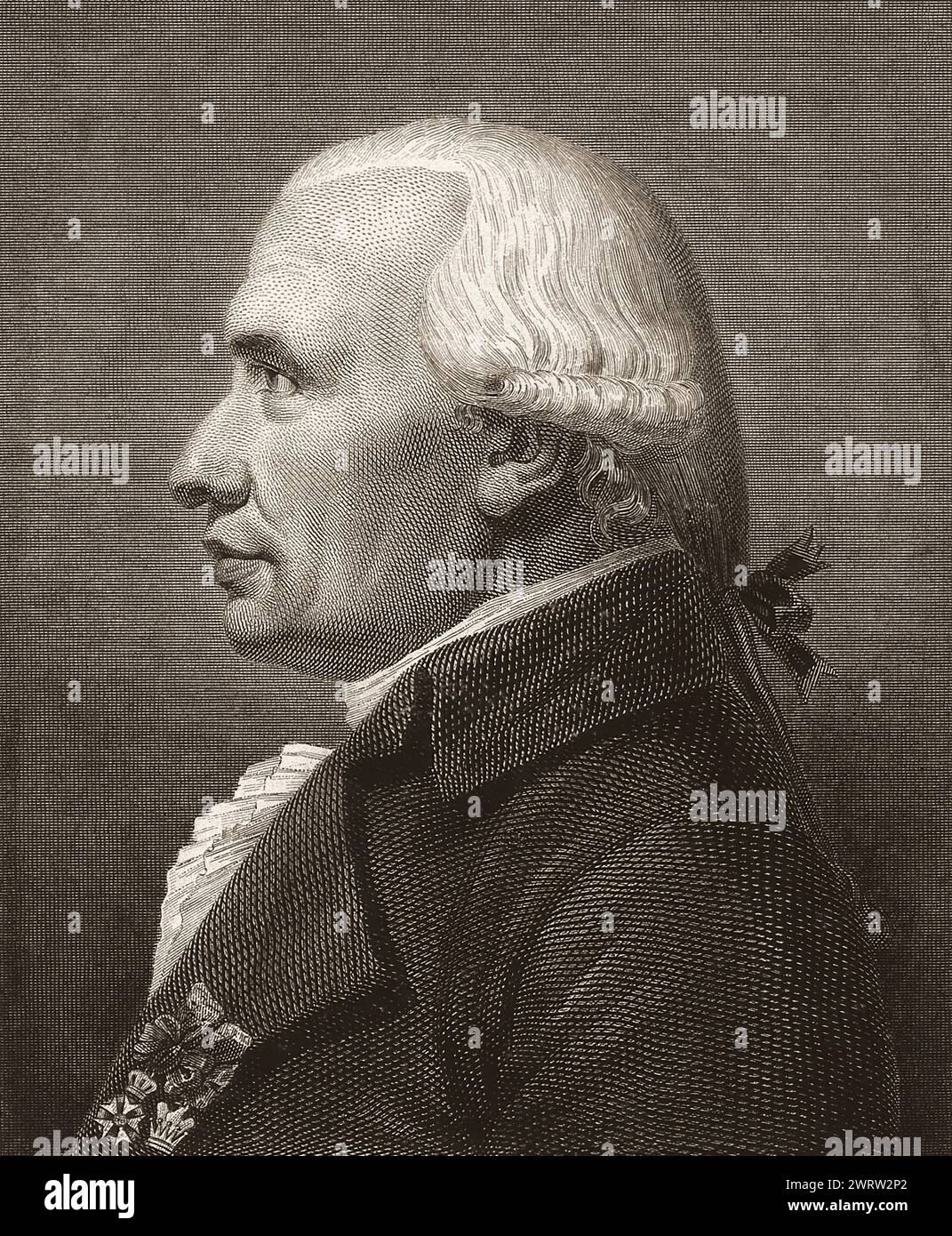 Gaspard Monge, Comte de Péluse, 1746 – 1818, French mathematician Stock Photo