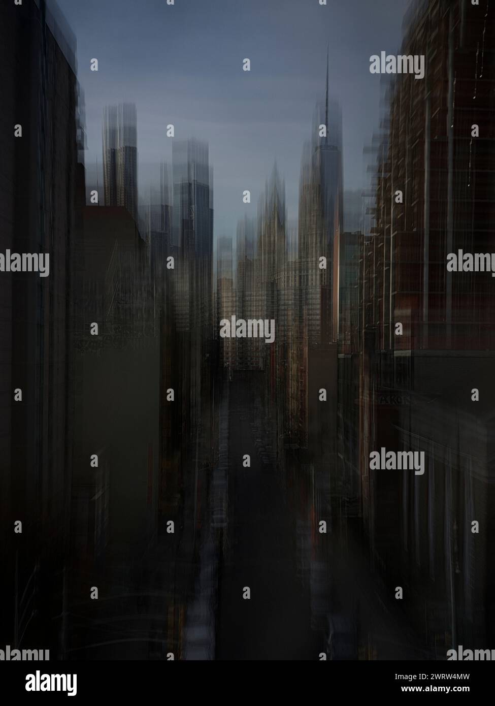 NYC Skyline featuring Chinatown Stock Photo