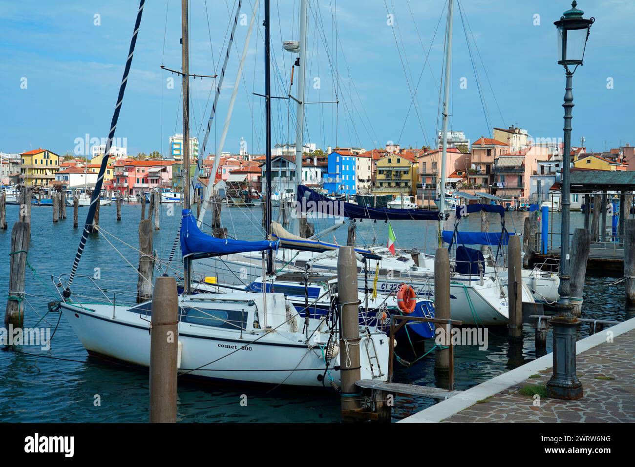 View from the bridge to Sottomarina, Chioggia, Italy Stock Photo