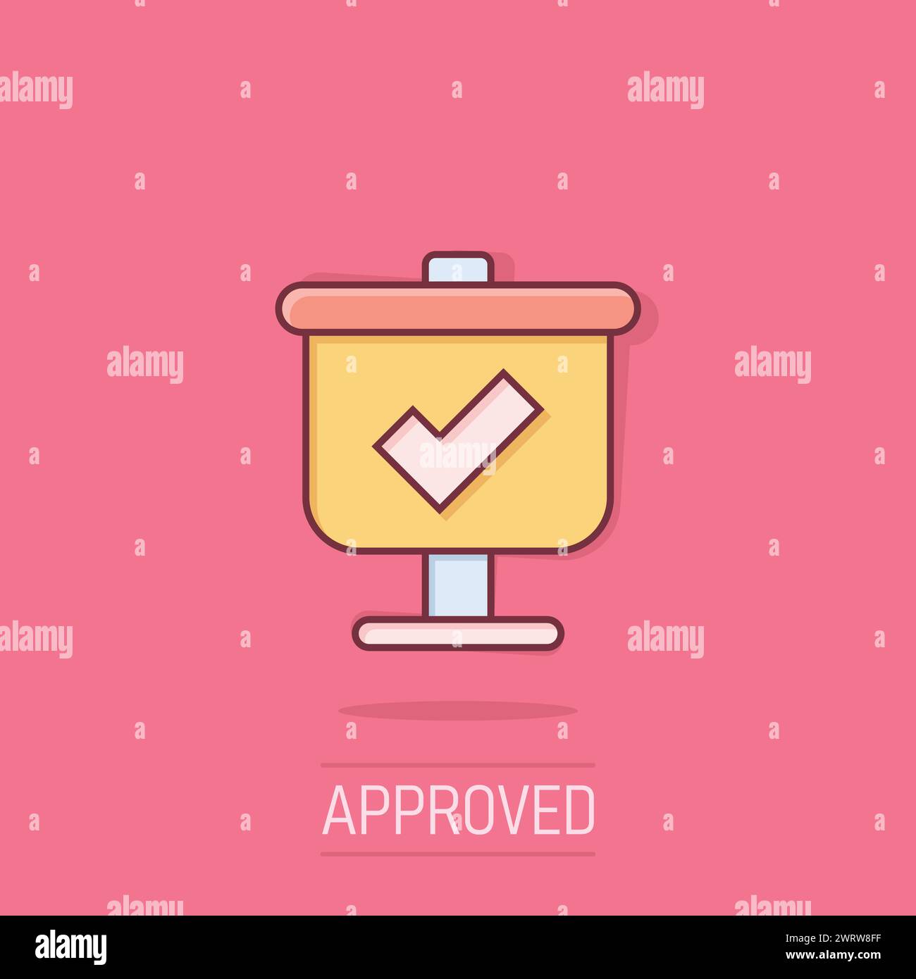 Checklist vector icon in comic style. Survey cartoon vector ...
