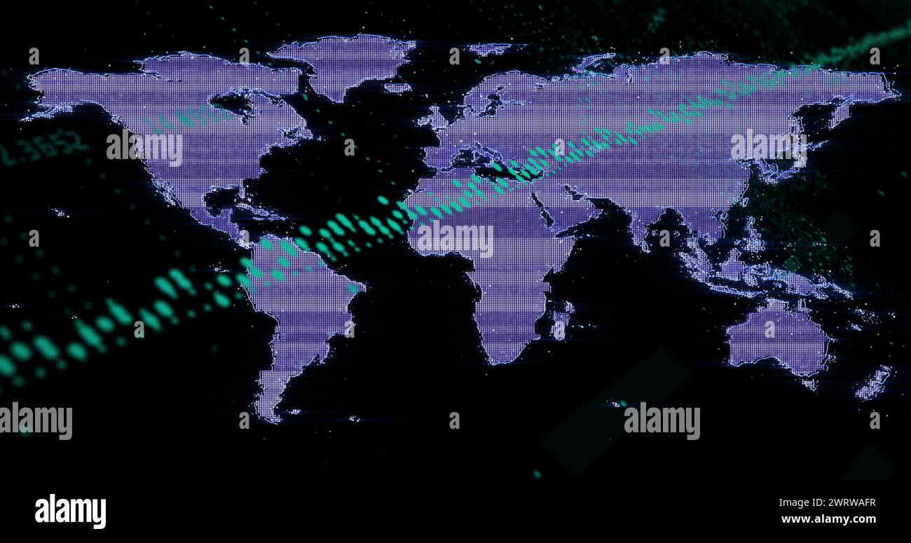 Networks connections over world map hi-res stock photography and images ...