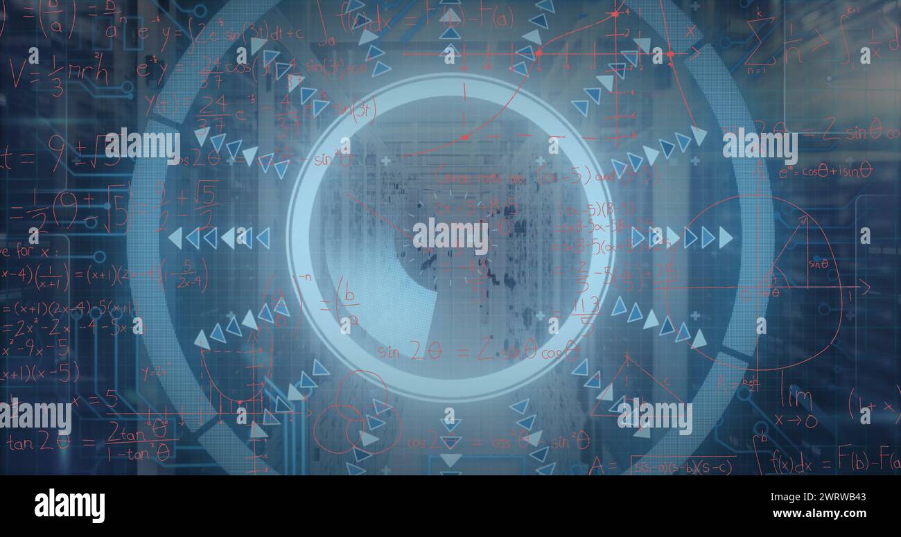 Image of data processing over server room Stock Photo - Alamy