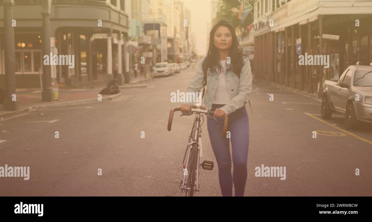 Asian woman power walking hi-res stock photography and images - Alamy