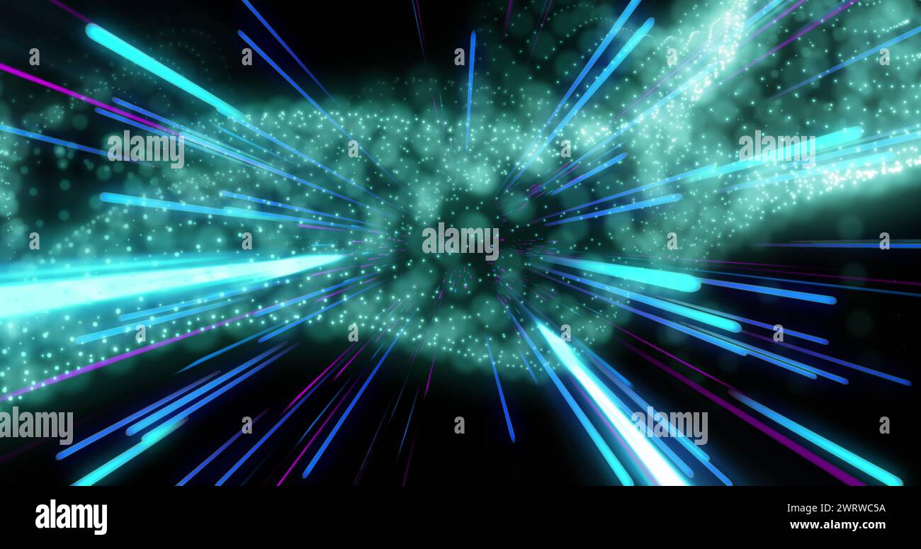 Light trails over grid network hi-res stock photography and images - Alamy