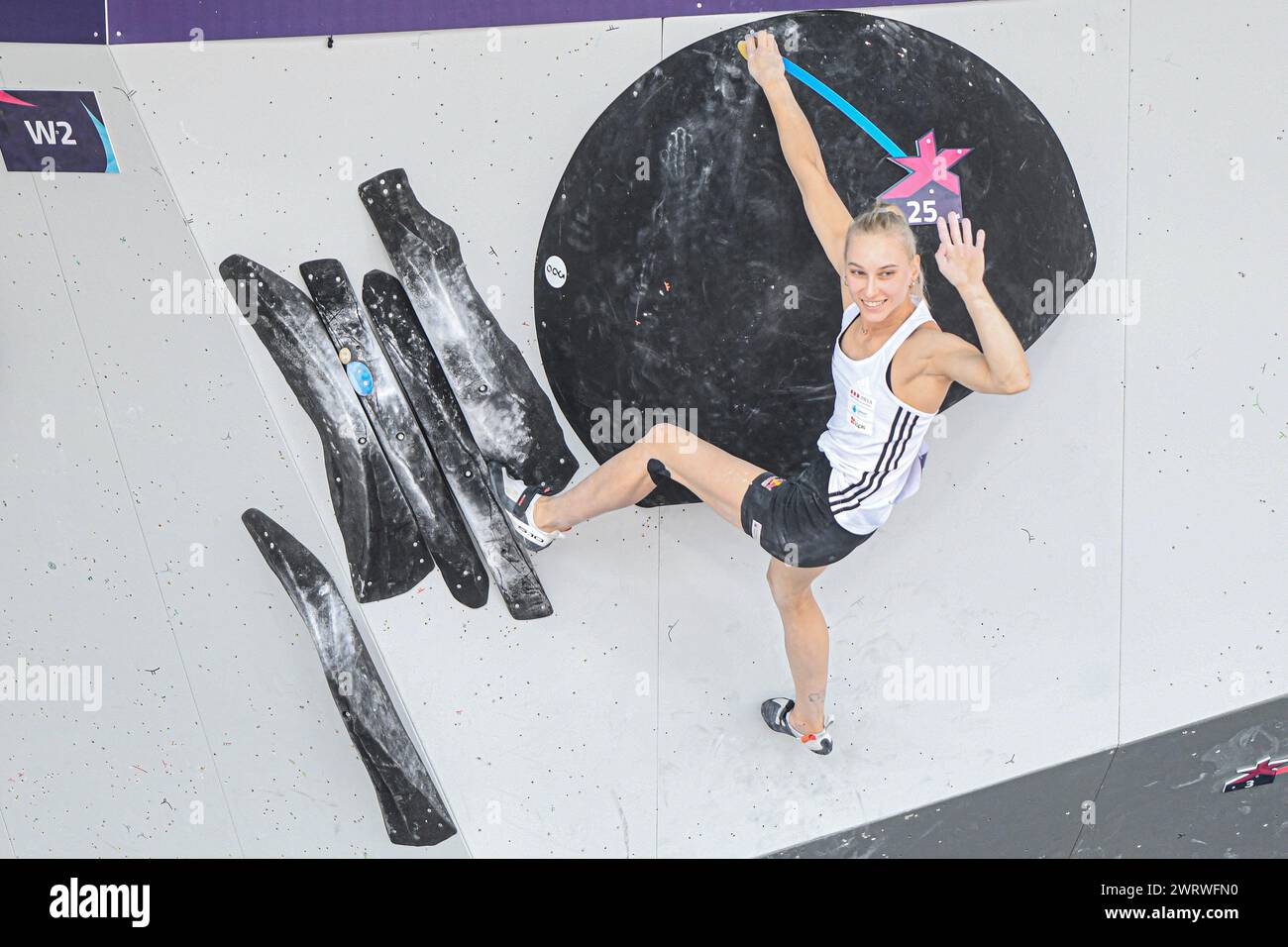 Janja Garnbret (Slovenia, Gold Medal). Sport Climbing. European Championships Munich 2022 Stock