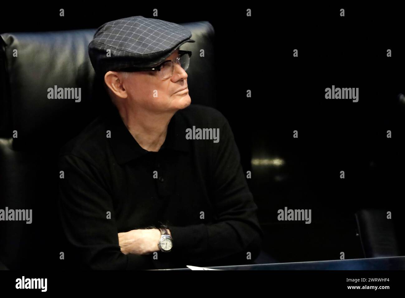 Mexico City, Mexico. 13th Mar, 2024. Poet Francisco Hernandez is receiving the ''Rosario Castellanos'' Literary Merit Award at the Mexican Senate in Mexico City, Mexico, on March 13, 2024. (Photo by Luis Barron/Eyepix Group) Credit: NurPhoto SRL/Alamy Live News Stock Photo