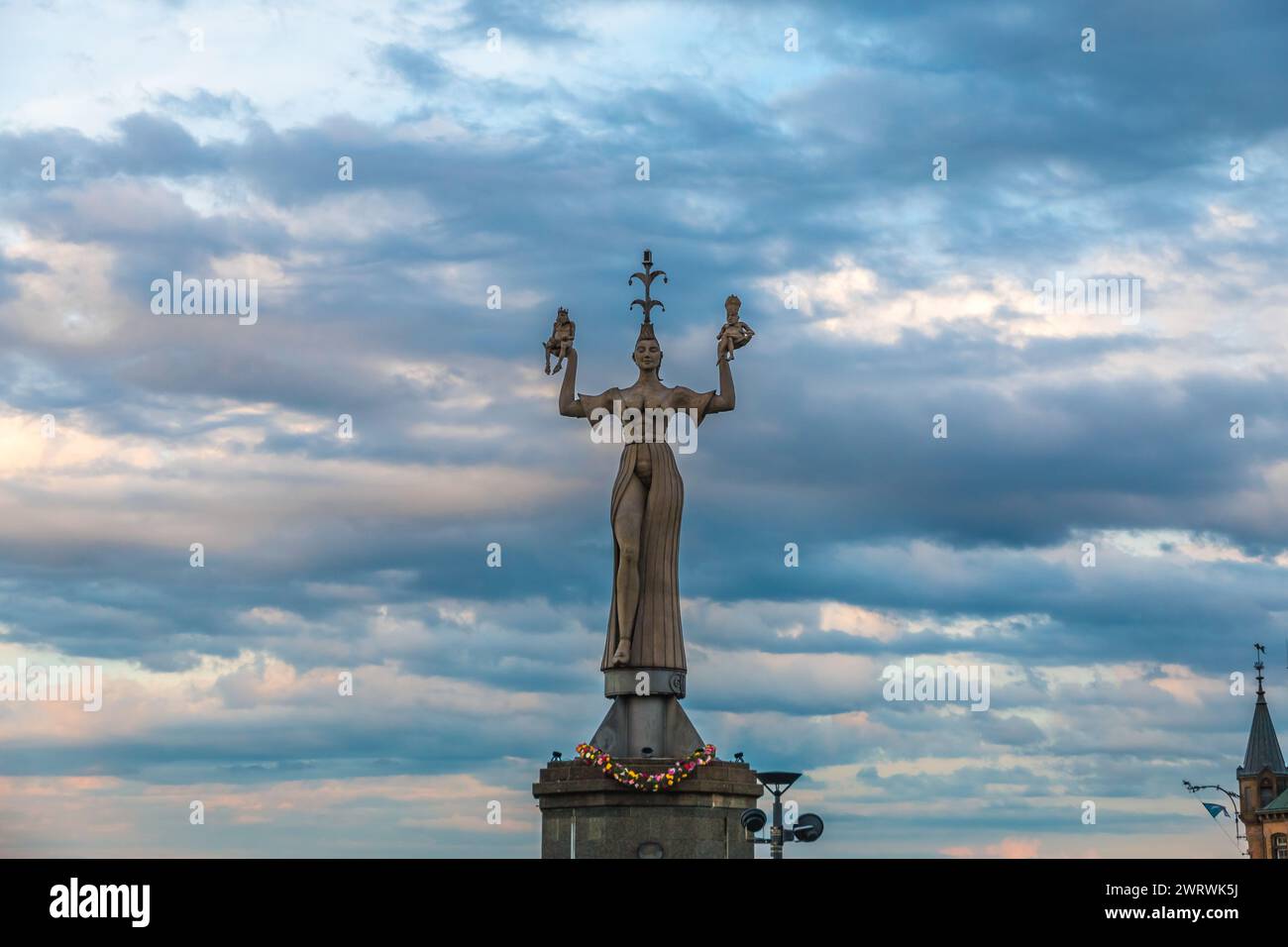 Beautiful close-up view of the famous Imperia statue at the harbour entrance of Constance (Konstanz) by Lake Constance (Bodensee) in Germany on a nice... Stock Photo