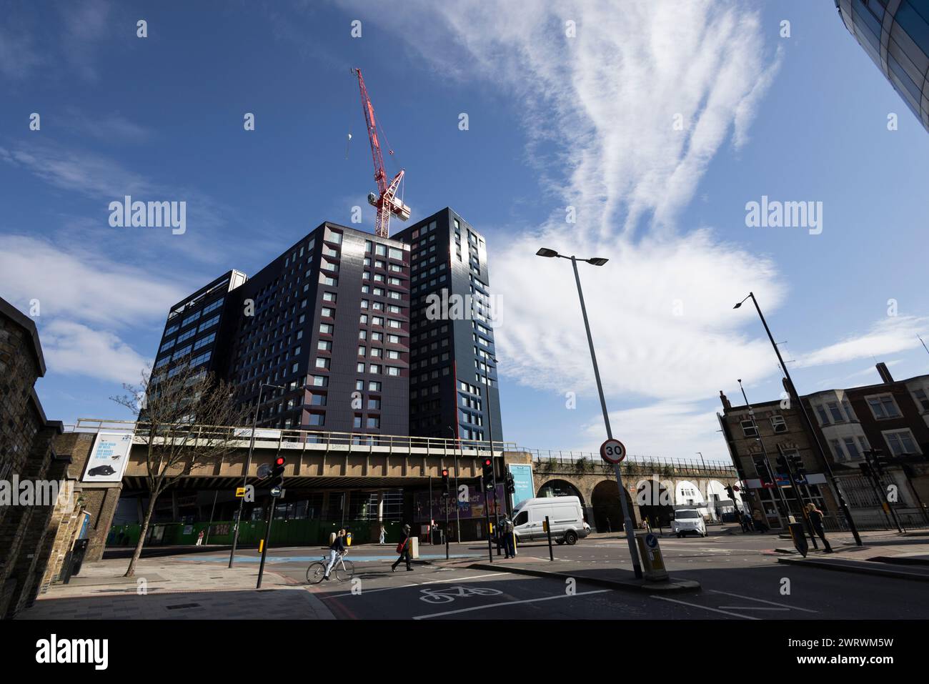 Prince of Wales Drive and Battersea Park Road area of Southwest London convenient for the Battersea Power Station retail and residential development. Stock Photo