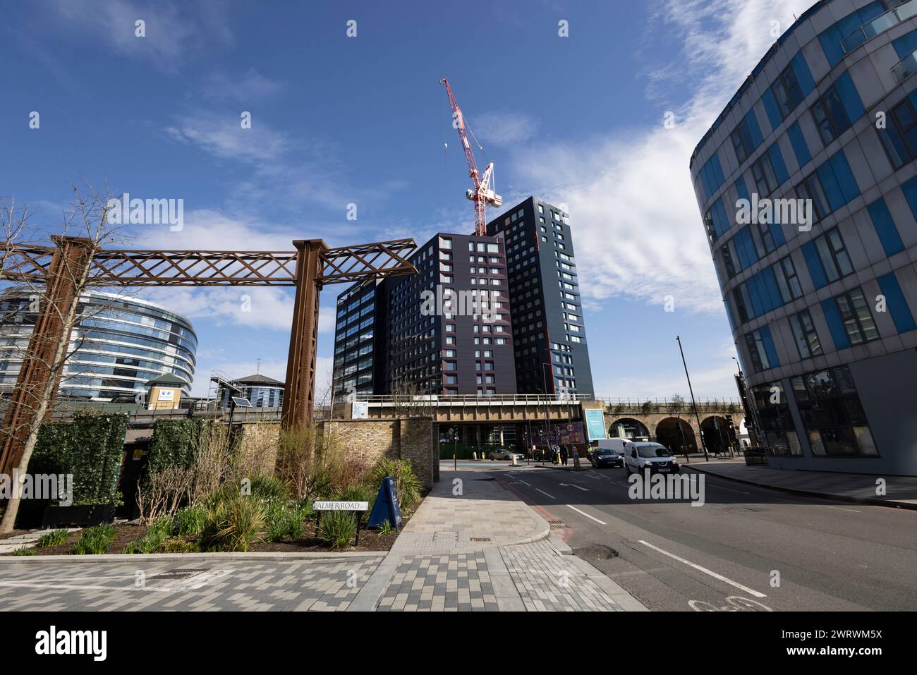 Prince of Wales Drive and Battersea Park Road area of Southwest London convenient for the Battersea Power Station retail and residential development. Stock Photo