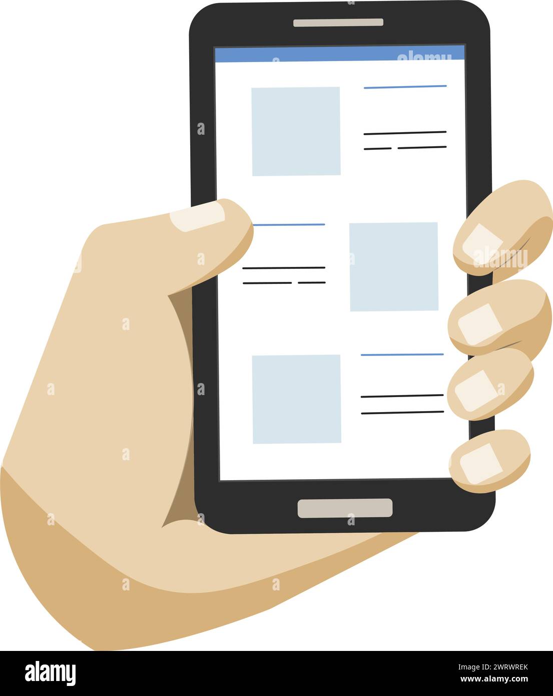 Hand holding phone isolated Stock Vector Images - Alamy