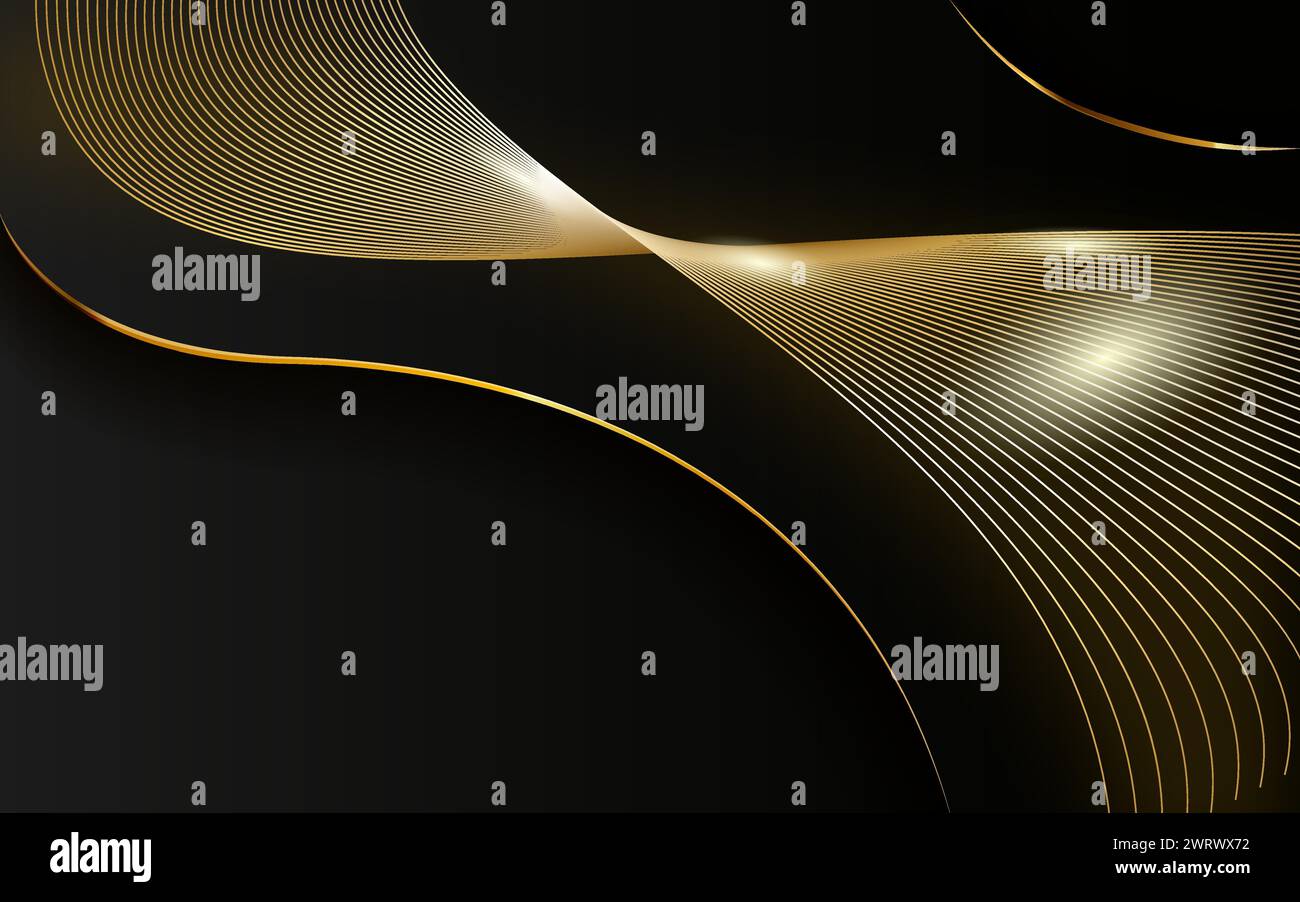Abstract black and gold lines luxury background Stock Vector Image ...