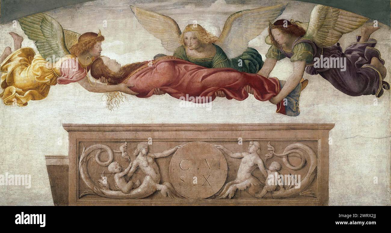Bernardino Luini – St Catherine Carried To Her Tomb By Angels (fresco ...