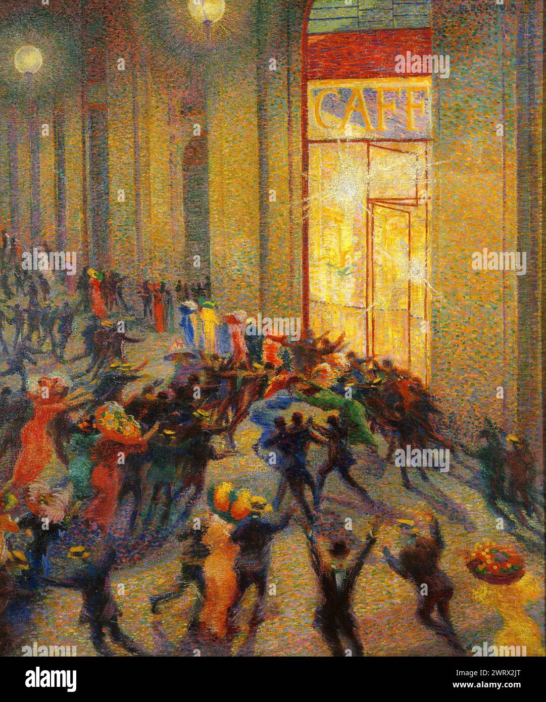 Umberto Boccioni – Riot in the Galleria 1910. 76х64 Stock Photo